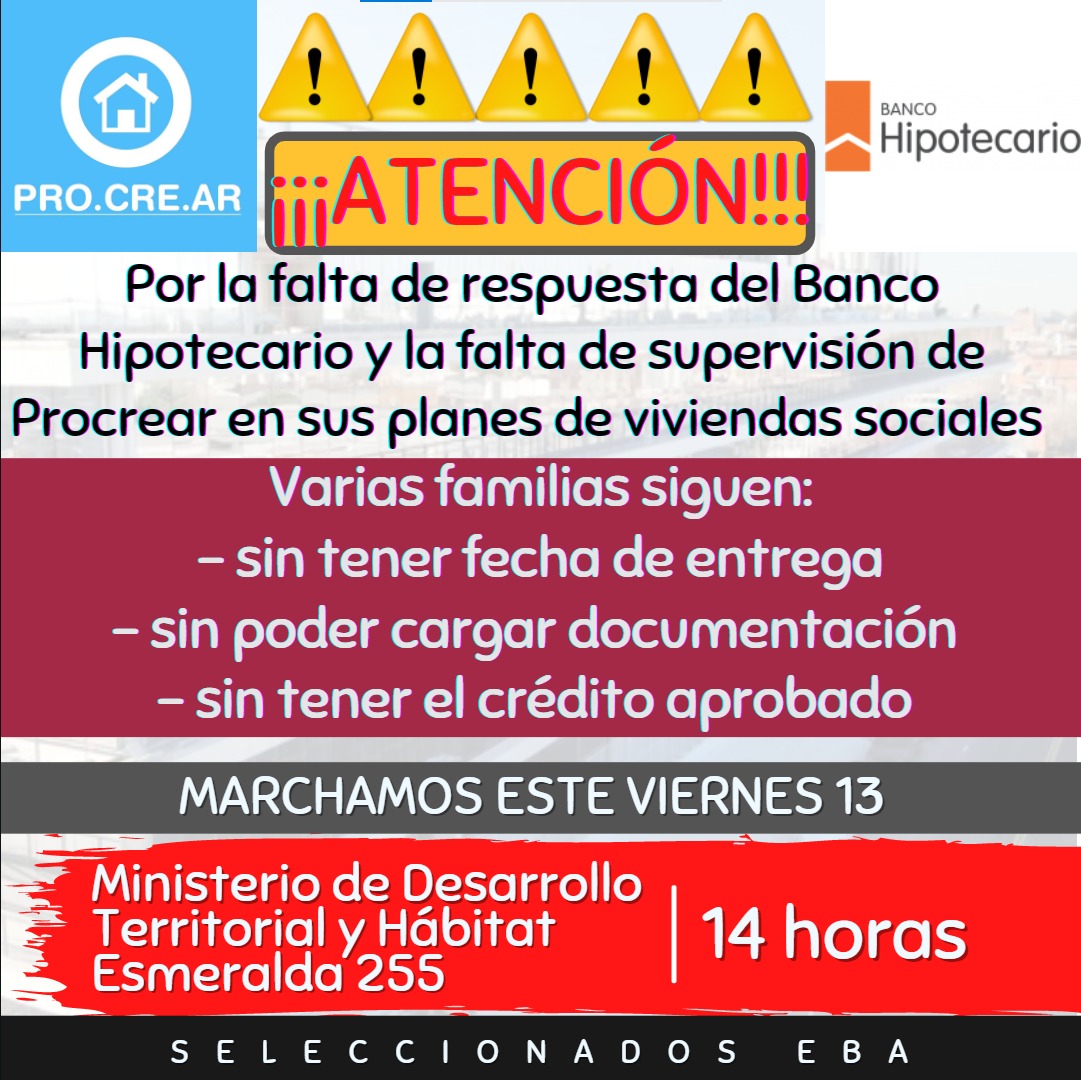 Menos política y más empatía!! La vida de nuestras familias está frenada hace años y ustedes hacen agua!!!.. NO PODEMOS ESPERAR MAS

<a href="/jorgeferraresi/">Jorge Ferraresi</a>
<a href="/alferdez/">Alberto Fernández</a>
<a href="/lucianoscato/">Luciano Scatolini</a>
<a href="/GDocato/">Gustavo Cento Docato</a>
<a href="/paoteper/">Paolita</a>
<a href="/BcoHipotecario/">Banco Hipotecario</a>
<a href="/Procrear/">Procrear</a>
<a href="/MinHabitatAR/">Ministerio de Desarrollo Territorial y Hábitat</a>
#SorteoEBA
#ReconstruccionArgentina