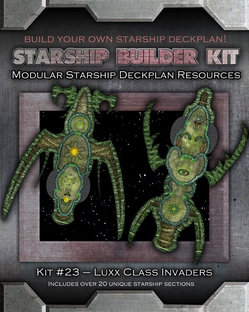 JMason333's tweet photo. New Release: Starship Builder Kit: #23 - Luxx Class Invaders #cartography #maps #vtt #space #scifi #sciencefiction #starships #deckplans #ttrpg 

https://t.co/aOwRRsOFy7 https://t.co/Sevlzv1Cw5