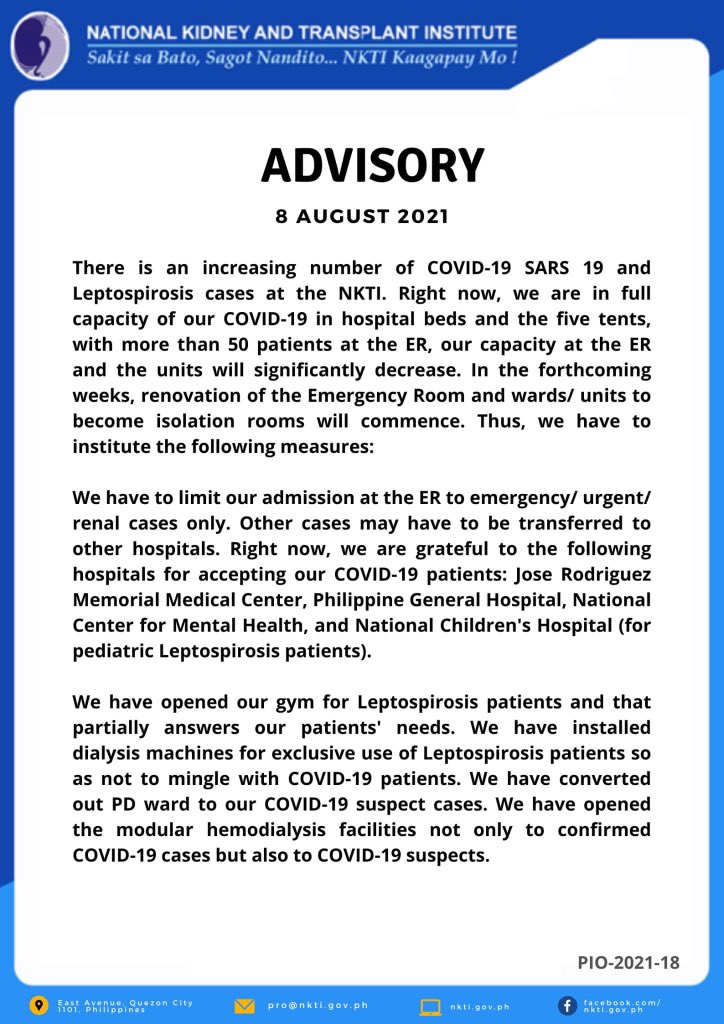 jekkipascual's tweet photo. Ilang mga ospital sa NCR, puno na ang #Covid19 ward. https://t.co/b6gvTCvsLS