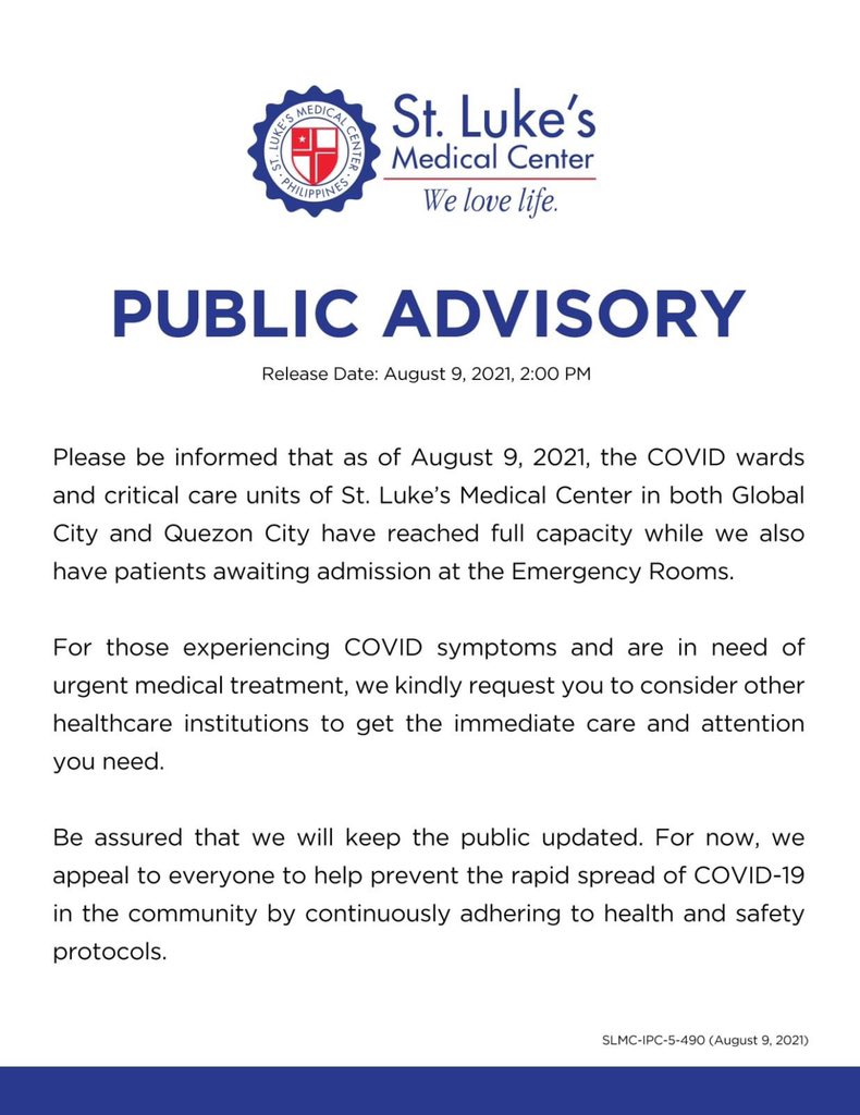 jekkipascual's tweet photo. Ilang mga ospital sa NCR, puno na ang #Covid19 ward. https://t.co/b6gvTCvsLS