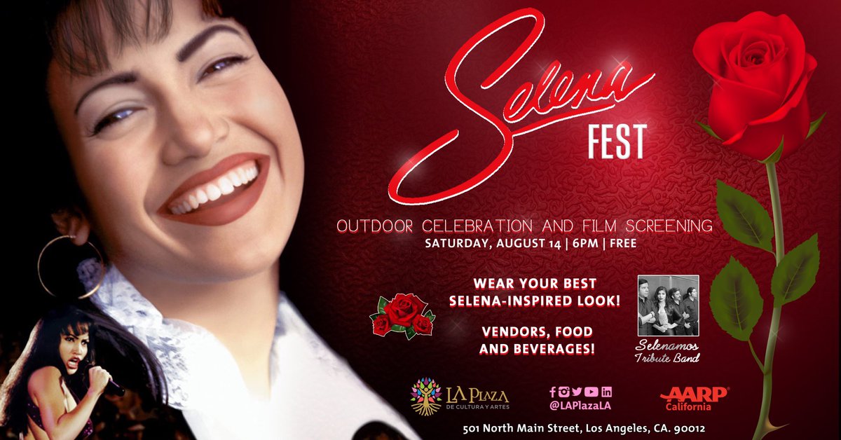 Join LA Plaza in your best Selena-inspired look to celebrate the life and legacy of the Tejana sensation Selena Quintanilla. A musical performance by Selenamos, a Selena Quintanilla tribute band, and vendors selling cultural items will be a part of the screening y mucho mas! https://t.co/zjaBn6pBEs