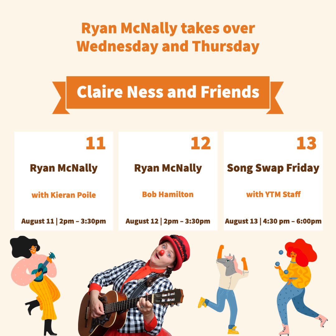 This week at the Yukon Transportation Museum, Ryan McNally takes the lead Wednesday and Thursday. Claire Ness returns Friday for an epic jam with YTM staff. 
#WhitehorseEvents #Yukon