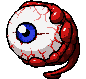 DonmorPixels's tweet photo. Started doing some TBOI styled terraria bosses, this one being based on the Eye of Cthulhu. https://t.co/f9RwKp1QBP