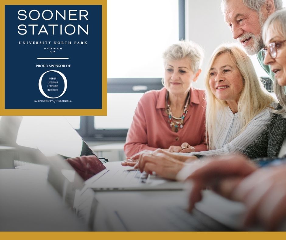 sooner_station's tweet photo. It’s never too late to learn something new! In partnership with Sooner Station, a Spirited Senior Living Community, OLLI offers residents a chance to participate in non-credit educational programs taught by OU faculty and staff. Learn more contact us at 405.297.4961. https://t.co/hYtqAX6OLA