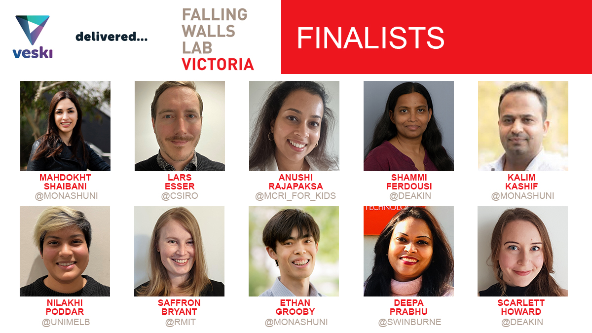 veski (@veskiorg) on Twitter photo Meet the <a href="/Falling_Walls/">Falling Walls</a> Lab Victoria Finalists presenting 3pm on Monday 16 Aug
Book: events.humanitix.com/veski-falling-…
Learn more: veski.org.au/wp-content/upl…
cc <a href="/CSIRO/">CSIRO</a> <a href="/Deakin/">Deakin University</a> <a href="/MCRI_for_kids/">Murdoch Children's Research Institute (MCRI)</a> <a href="/MonashUni/">Monash University</a>
<a href="/RMIT/">RMIT University</a> <a href="/Swinburne/">Swinburne University of Technology</a> <a href="/UniMelb/">University of Melbourne</a> <a href="/Science_Academy/">Australian Academy of Science</a> Meet the <a href="/Falling_Walls/">Falling Walls</a> Lab Victoria Finalists presenting 3pm on Monday 16 Aug
Book: events.humanitix.com/veski-falling-…
Learn more: veski.org.au/wp-content/upl…
cc <a href="/CSIRO/">CSIRO</a> <a href="/Deakin/">Deakin University</a> <a href="/MCRI_for_kids/">Murdoch Children's Research Institute (MCRI)</a> <a href="/MonashUni/">Monash University</a>
<a href="/RMIT/">RMIT University</a> <a href="/Swinburne/">Swinburne University of Technology</a> <a href="/UniMelb/">University of Melbourne</a> <a href="/Science_Academy/">Australian Academy of Science</a>