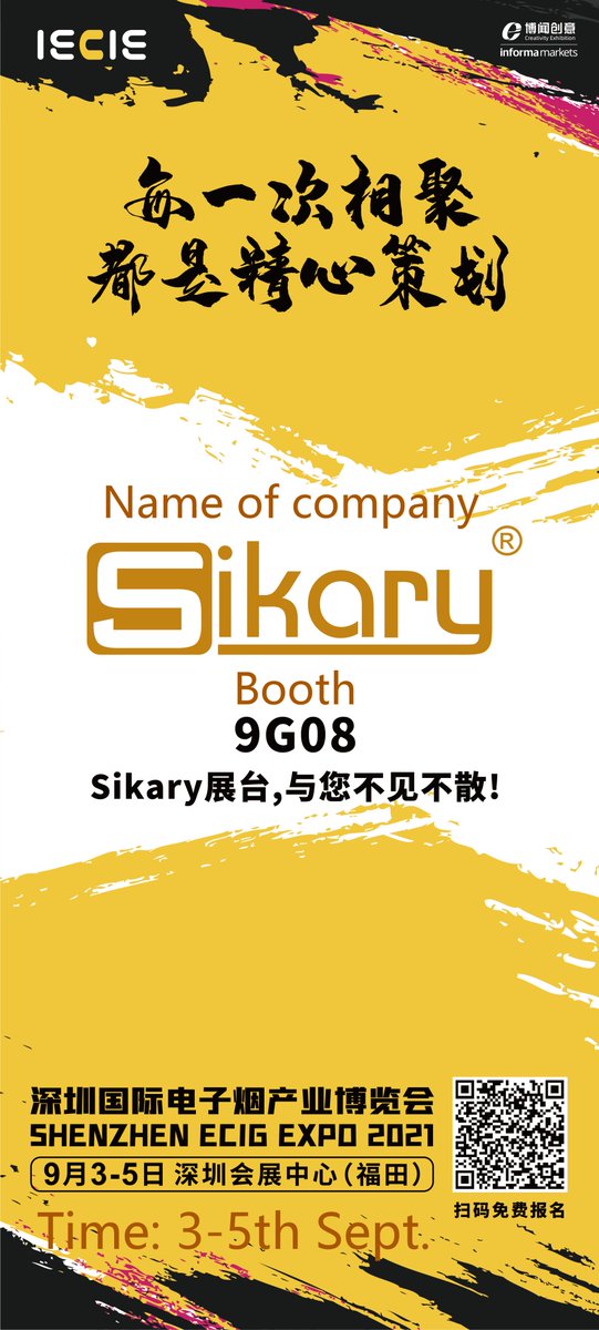 RubyChe48746213's tweet image. #vape #e-cigarettes #electronic cigarettes
SHENZHEN E-CIGS EXPO 2021(IECIE)
Address：Shenzhen，China
Time：3-5th September
Company：Sikary/SKEhttps://pbs.twimg.com/media/E8SZiRTWEAYJMgX?format=jpg&amp;amp;name=240x240
Booth：9G08
Sikary is waiting for you!