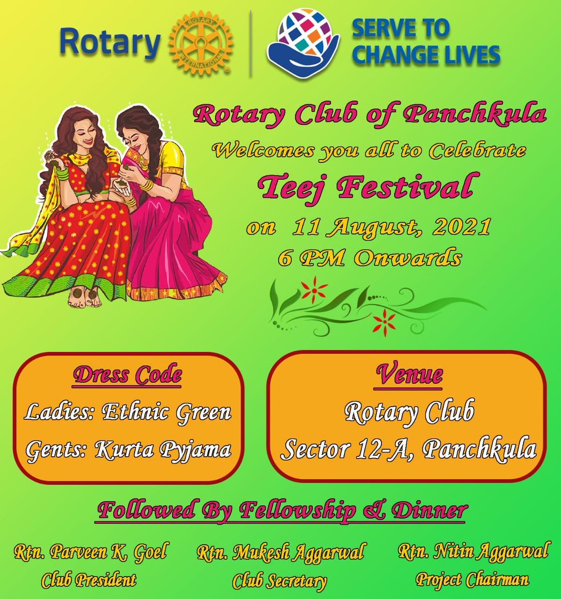 Rotary Club of panchkula celebrates teej festival. #Rotary <a href="/Shekhar_Rotary/">Shekhar Mehta</a>  <a href="/akmasso/">ashwani</a>