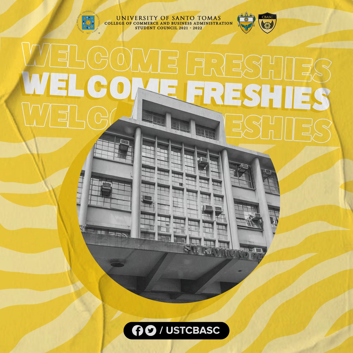 USTCBASC's tweet photo. 1/2: Hey Komshies! Are you ready to swipe it up on your fresh start in your college journey as a Thomasian? 🐯
We got you covered Ka-Komersyo! Before we start the Academic Year 2021-2022,  the UST CBASC wants to welcome our dear Commerce Freshies! https://t.co/gLLr5lsebP