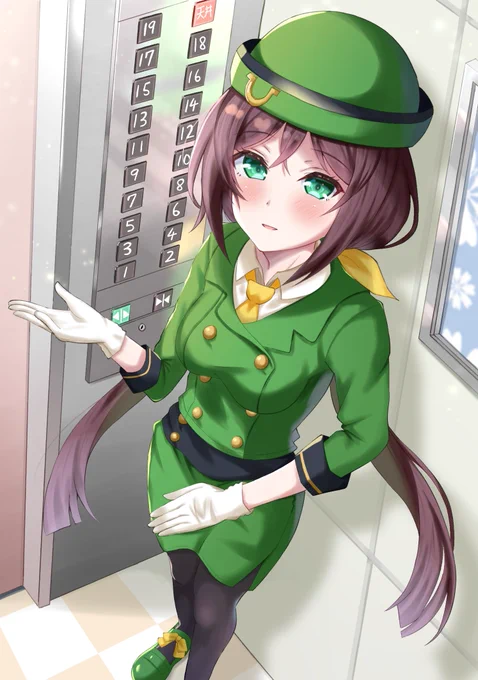 エレベーターガール姿も似合うたづなさん #ウマ娘 