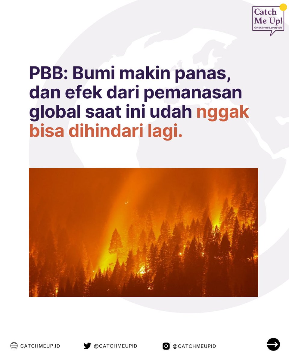 catchmeupco's tweet photo. BAD NEWS, ATTENTION PLZ. 

Kata PBB, dalam 30 tahun ke depan bumi bakal makin panas dan no, udah telat. Kita udah nggak bisa ngapa-ngapain untuk memperbaiki kondisi ini. Brace for more floods, extreme weather, kepunahan hewan dan kerusakan bumi lainnya guys…. https://t.co/ERKUS6FAkJ