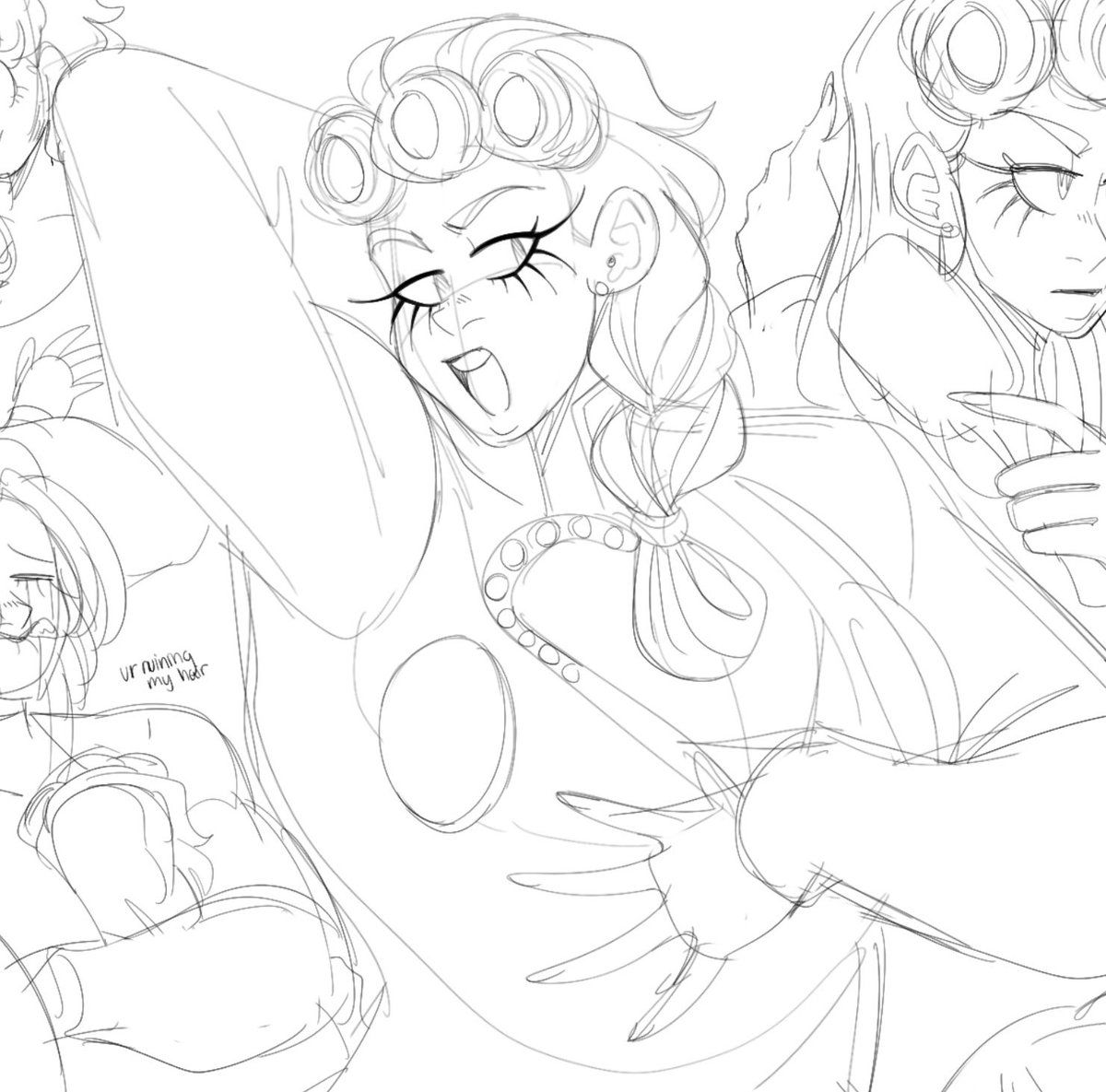 Halfway done with part 5 giorno's a gem to sketch 