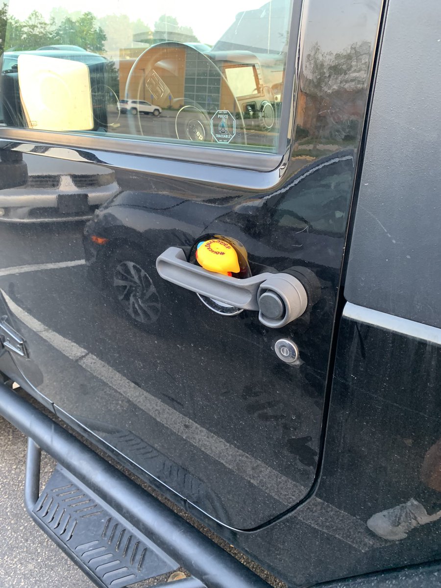 Just because someone left this on Sarah tonight #duckduckjeep and just in case someone try’s to kidnap me.