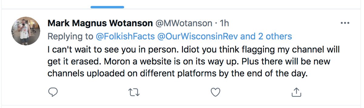 FolkishFacts's tweet photo. Mark Allen Davis, II, b. 2/24/76 posted to us after our thread re: his vile little white supremacist podcast. He's just as charming &amp; witty as you'd imagine.  #DeplatformHate #LoveWins #HateLoses. https://t.co/DZEcMrkAim