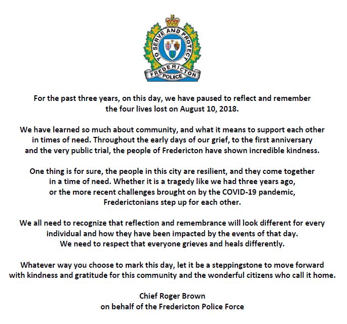 CityFredPolice's tweet photo. #FrederictonStrong https://t.co/zWcud0mAFf