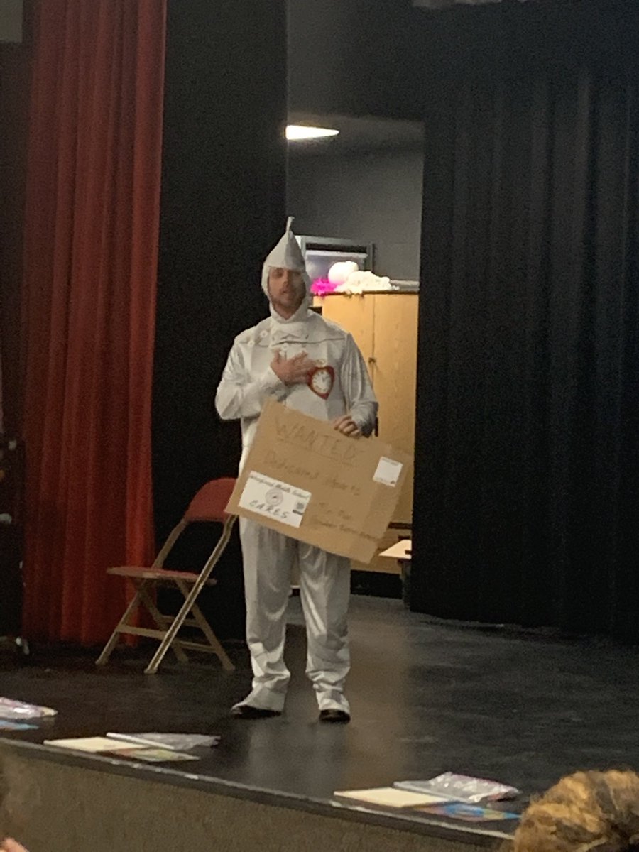 Here’s our 8th grade AP <a href="/jokeeffeox/">James O'Keeffe</a> showing us his heart as the tin man! Talk about commitment!
