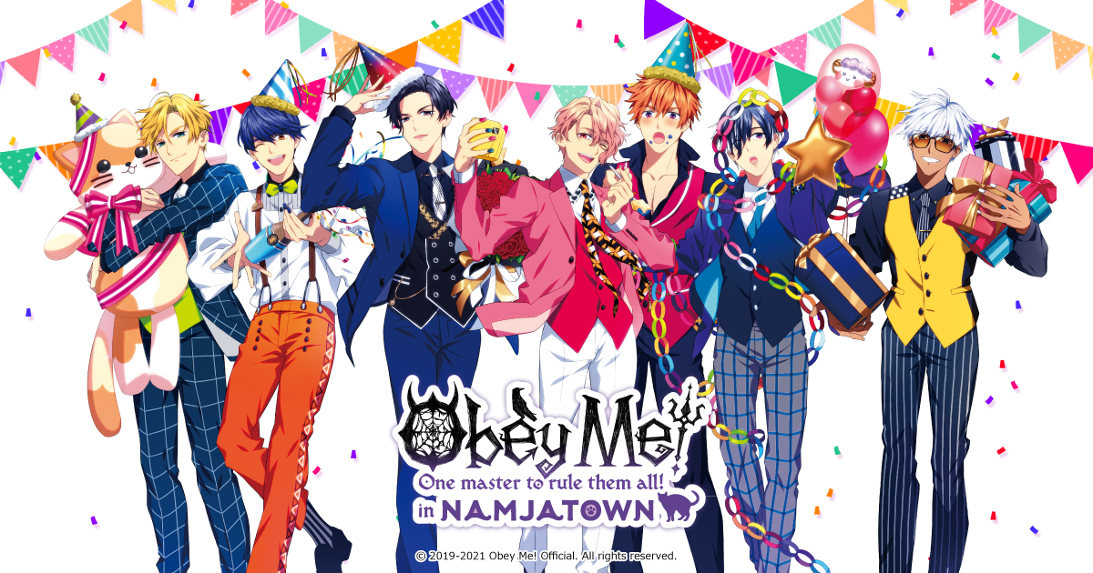 ObeyMeOfficial1's tweet photo. One week left to order Obey Me! in NAMJATOWN original merchandise in the US! 🎉Get your dressed up demon brothers today.😈♪

Pre-orders open until August 16th 10:00AM EDT at PREMIUM BANDAI USA

👉https://t.co/vfYI7iefTR

#obeyme #namjatown #premiumbandai https://t.co/M5AxlMklh3