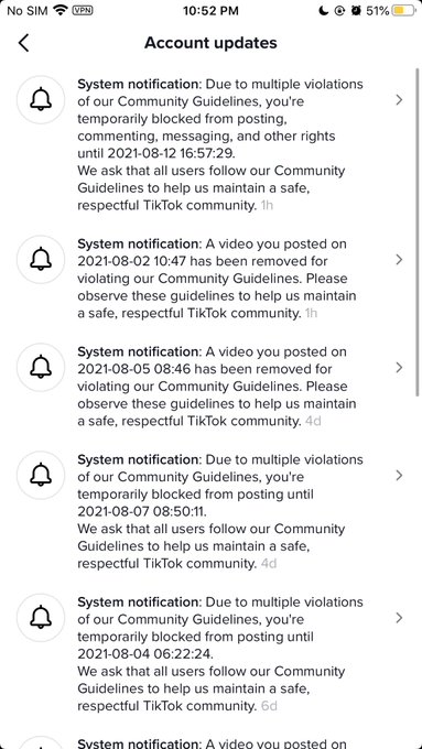 Tiktok definitely hates me, COME ON, I post one day and get blocked for 2-4 days, WTF https://t.co/S