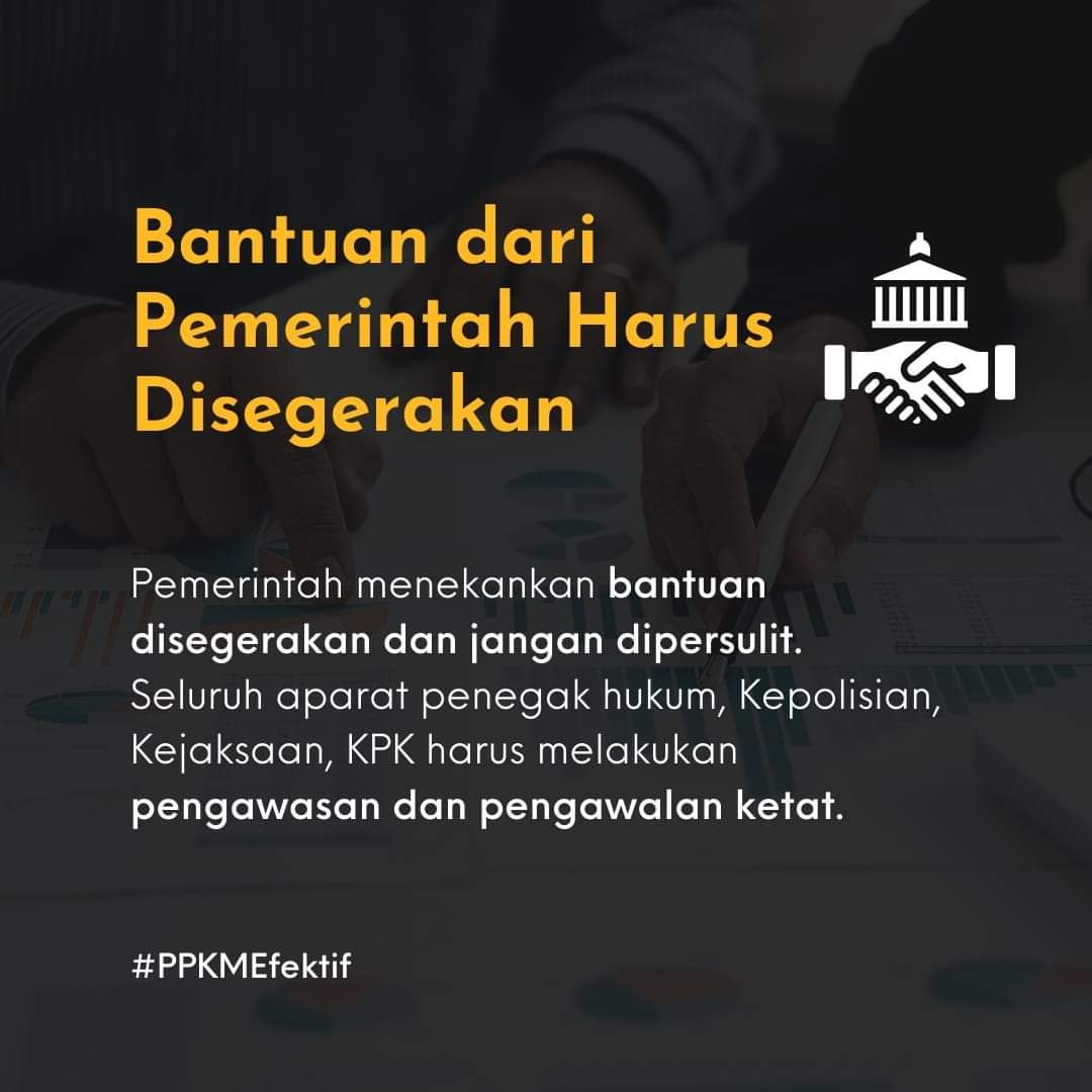 Bang_Miswar's tweet photo. Pemerintah menekankan bantuan disegerakan dan jangan dipersulit. Seluruh aparat penegak hukum, Kepolisian, Kejaksaan, KPK harus melakukan pengawasan dan pengawalan ketat.
#PPKMEfektif
Selalu Pakai Masker https://t.co/6myFGFak1P
