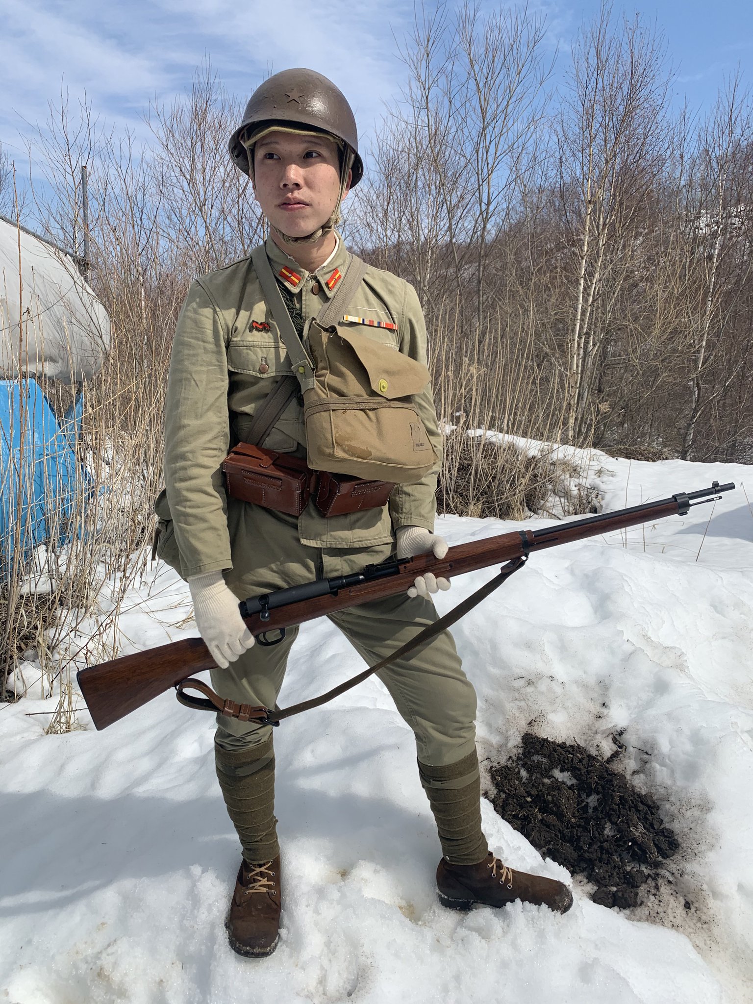 昭五式背嚢　九◯式鉄帽　兵用水筒　雑嚢　ゲートル　セット マサキタケオ on X: 