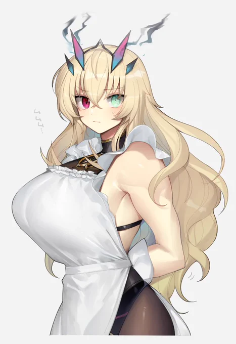 ハベにゃんにエプロンをもらうバゲ子 