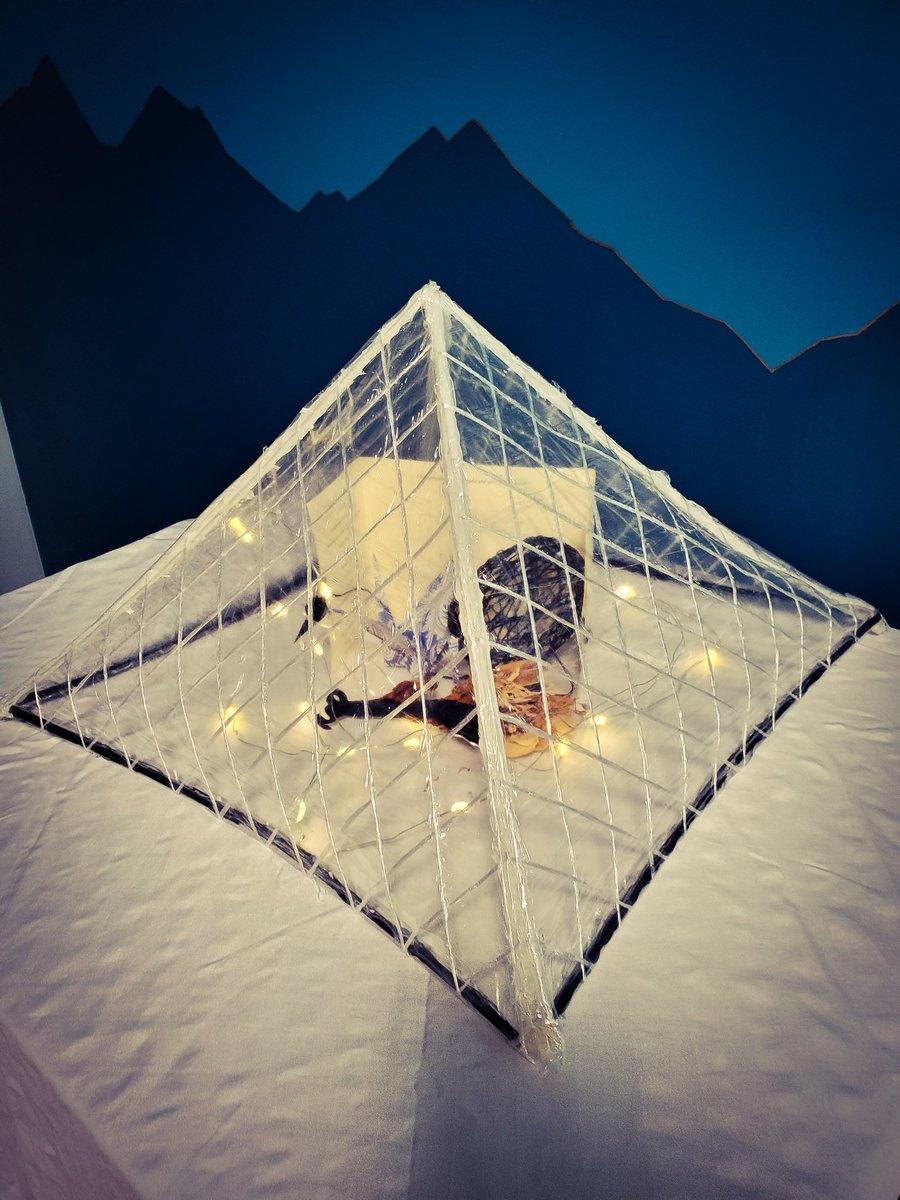 VGishi's tweet photo. #GISH #Item67 Puzzle Solution: Recreate the Louvre's glass pyramid by I. M. Pei of recyclable materials. Display something special to you inside. https://t.co/L28iXocIPN