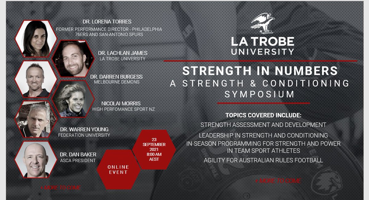 You'll struggle to find a line-up of speakers this good for just $50! We are excited to launch our inaugural S&amp;C symposium - Strength in Numbers. Register now for this 1-day online symposium: eventbrite.com.au/e/strength-in-…