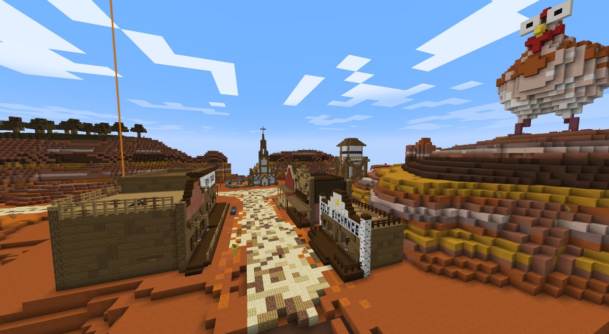 1stClassCaveman's tweet photo. Just admiring the view of the progress on the Mesa Wild West build! So excited to get the rest in but Super happy with the progress to date! #Minecraft #ClusterCraft #WildWest https://t.co/rLVfwKvWV6
