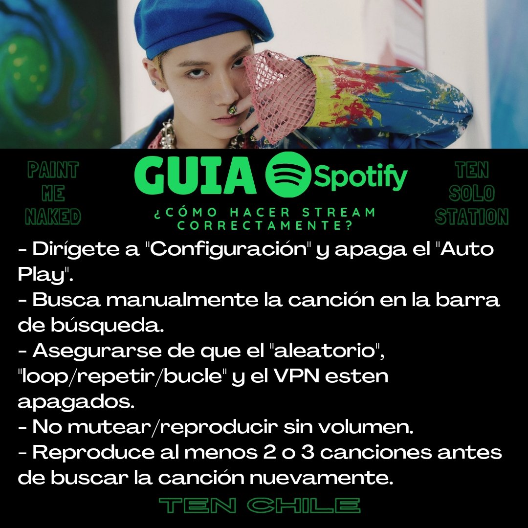 Ten_NCTChile's tweet photo. [ GUÍAS DE STREAM
SPOTIFY/YOUTUBE ]

Ya que quedan tan sólo horas para el estreno de 'PaintMeNaked', les dejamos estas simples guías de stream para hacerlo correctamente en algunas de las plataformas más importantes.

©ten_nctchile
#TEN #李永钦 #เตนล์ #텐 #テン #WayV #SuperM #NCT https://t.co/PsYJwVf24y