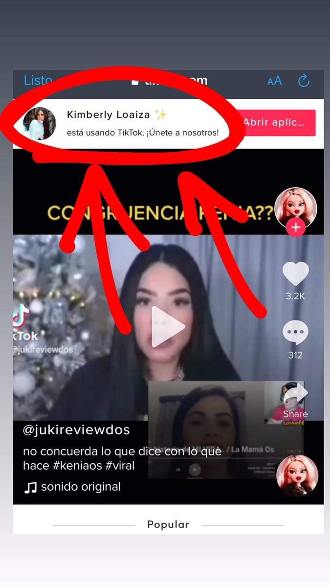 BDBrandon03's tweet photo. Eso aparece cuando tu compartes un TikTok quiere decir que Kimberly es quien está detrás de toda esta propaganda de odio a Kenia Os.
Ella se lo envío a Juan y el lo compartió en twitter.

Kimberly Loaiza  ¿entonces quién es la que tira la piedra y esconde la mano? https://t.co/yDeATu9m8e