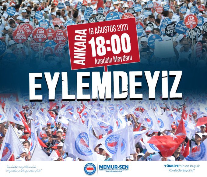 Büyüyen Türkiye'den Payımızı İstiyor, Ankara'da Eylem Yapıyoruz

Kamu personelinin beklentisini karşılayacak, alım gücünü yükseltecek, enflasyonu ezecek, refahı getirecek yeni bir teklif gelmeli. 

📍 Ankara Anadolu Meydanı
🗓️ 19 Ağustos 2021 Perşembe
🕕 18.00