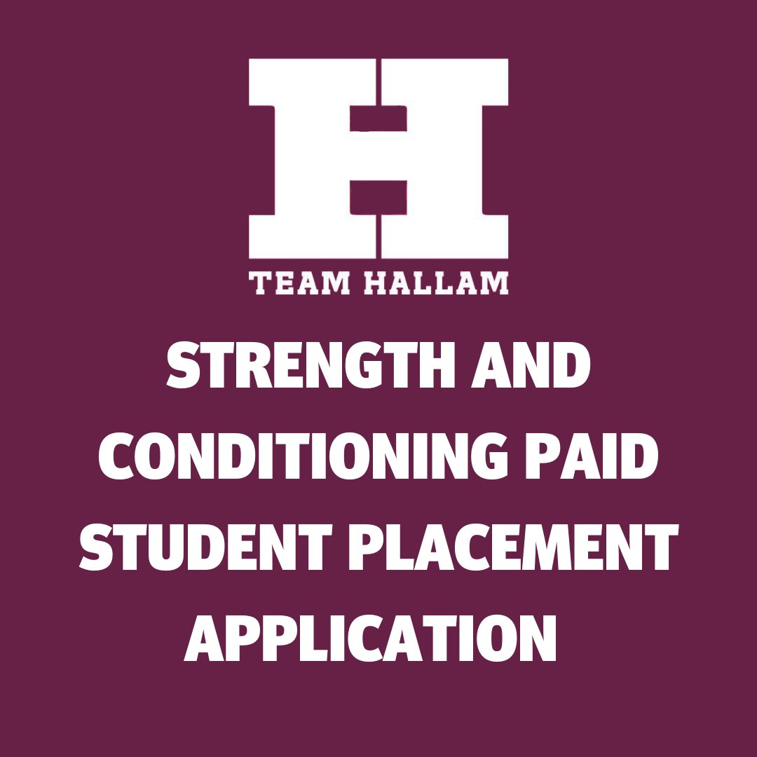 We are excited to announce that we have opened applications for the two paid strength &amp; conditioning student placement positions - applications close 31 August 2021. Check out bit.ly/2VTMgOx more details about the role and how to apply!
<a href="/sheffhallamuni/">Sheffield Hallam University</a> @SHUSportPhysAct