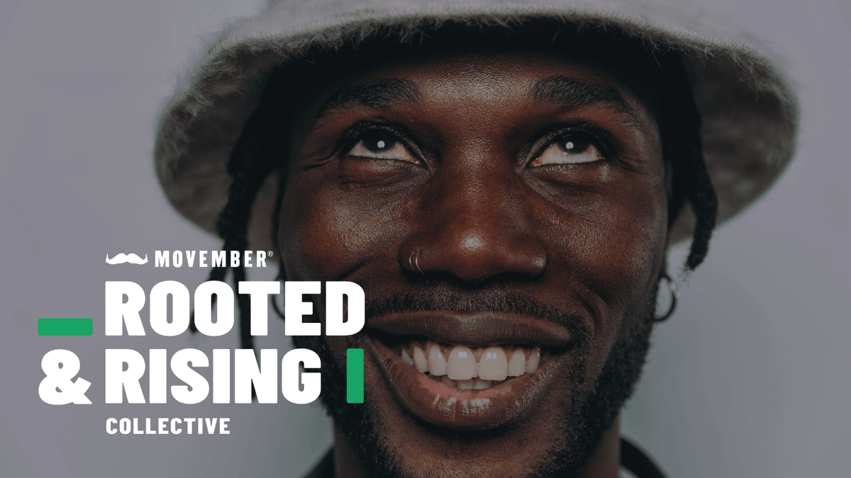 Movember's tweet photo. The #Movember Rooted and Rising Collective is looking for 10 brilliant emerging digital creators who want to elevate their businesses, nurture their well-being, and create content that inspires young Black men to live happier, healthier, longer lives: https://t.co/Jet41qvl6f https://t.co/OGt3WYc9xW