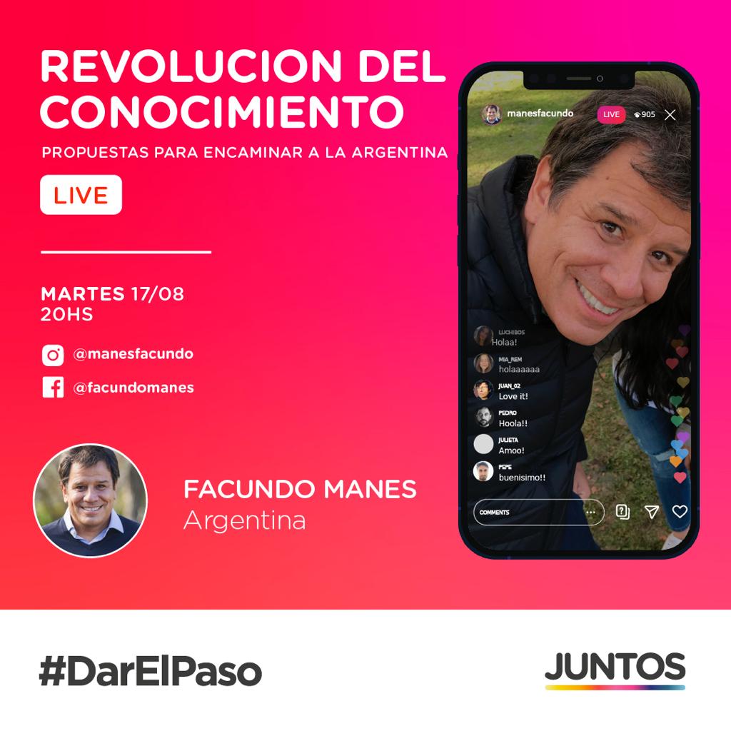 ManesF's tweet photo. Los espero HOY 20 hs. para charlar sobre la #RevoluciónDelConocimiento: una serie de propuestas concretas para encaminar a la Argentina, de una vez por todas, hacia el desarrollo inclusivo.

IG Live👉https://t.co/mNpu526BdV
FB Live👉https://t.co/ttBjJc1epe https://t.co/GkN8KHpjBc
