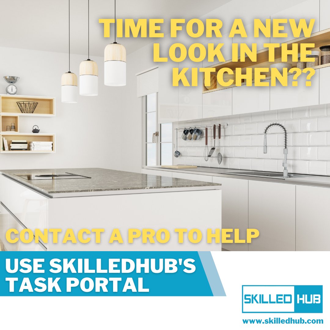 Did you know that the kitchen in many homes is the central meeting place and hangout zone?  Use SkilledHub's Task Portal to contact a top pro in your neighborhood to help renovate your kitchen. 
#newkitchenideas #newkitchen #kitchenreno