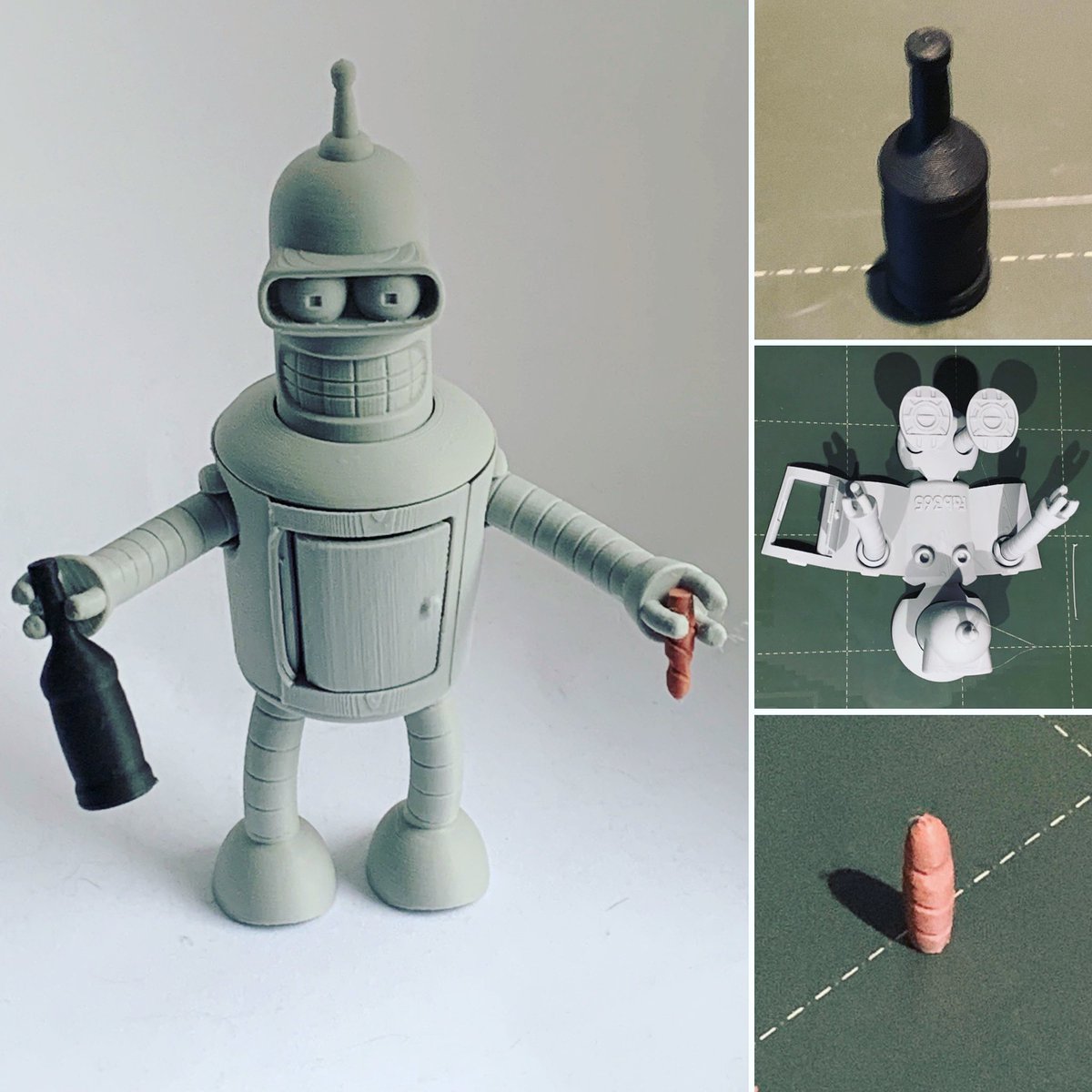 MakerWiz's tweet photo. Foldable Robot - BD #3dmodel @fab_365 #3dprinter @josefprusa #mattegrey #pla @d3d #3dprinting @makerwiz #bender #robot @futurama #futurama #fanart #makersgonnamake https://t.co/2Lt5sZFprv