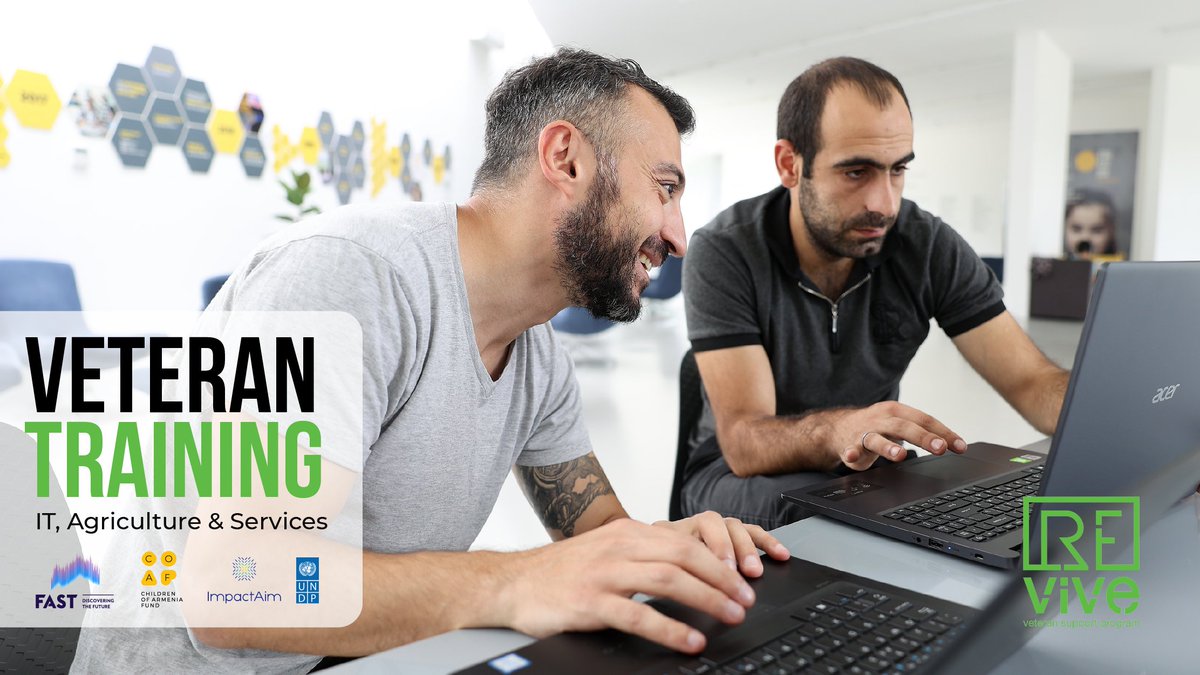 #Revive #VeteranSupport Program participants will gain skills specific to the #IT, #Agriculture, and #Services industries. The training is delivered online by industry experts to veterans all over rural Armenia. 
Become a partner organization! bit.ly/3gcRj3c