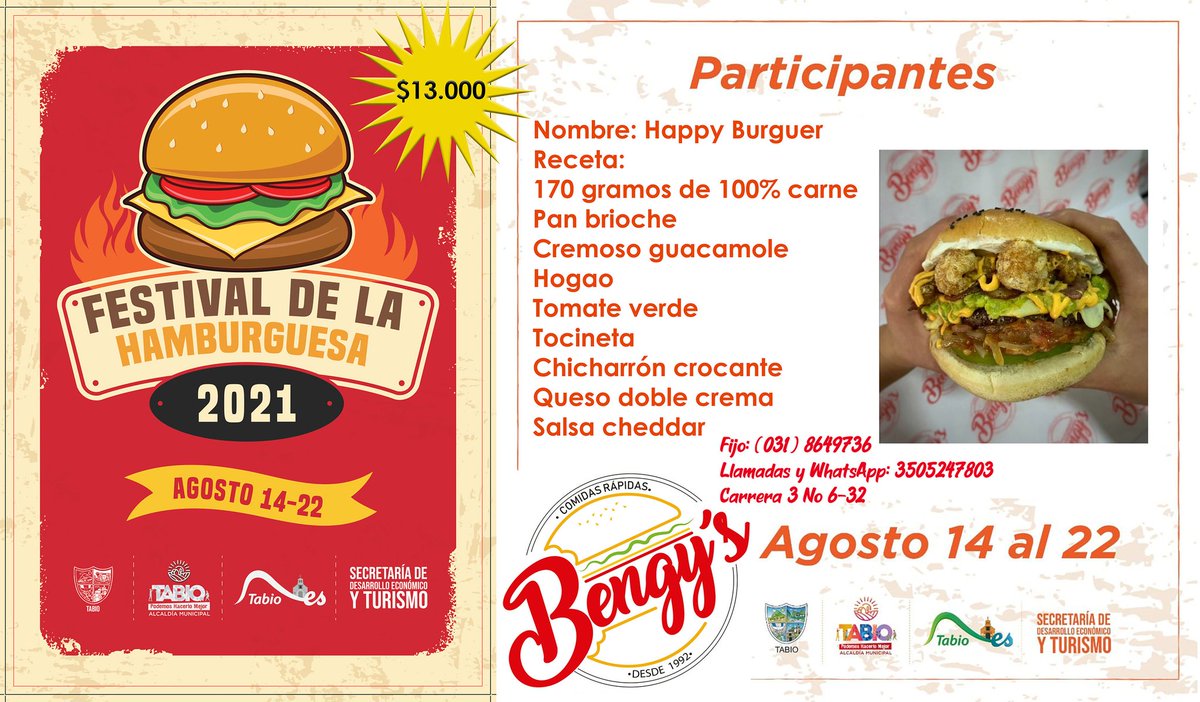 tabioes's tweet photo. Festival de la Hamburguesa Tabio 2021 // Martes 17 // https://t.co/Jh0eGtds88
