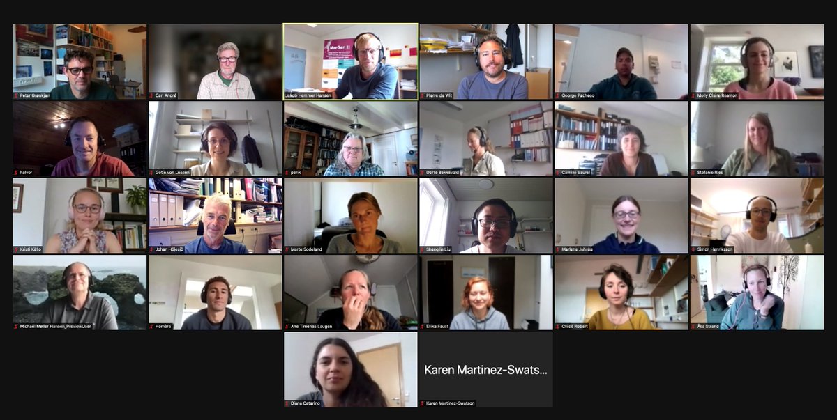 MarGen_II project meeting today with introduction of new project participants and activities. A lot of great science, #biochemistry #genomics #ecology #oysters #eelgrass #cod #lumpfish #trout and much more. We are looking forward to returning to physical meetings in the future!