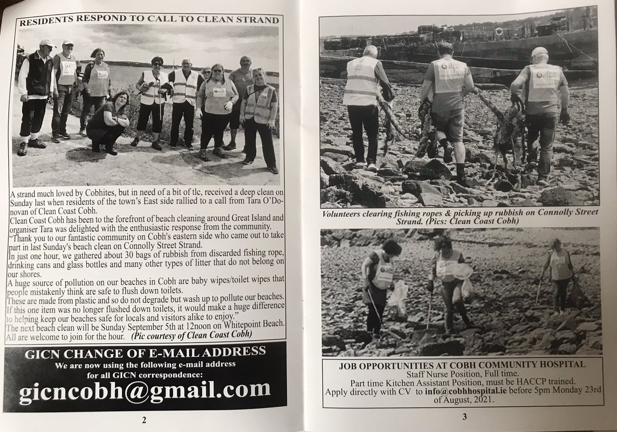 Great to see coverage in @gicncobh of the recent beach clean on the East side of town with @CleancoastC led by @taraodonovan 👏🏻👏🏻 #cleancoasts #cleansea #Cobh #take3forthesea @Corkcoco @PortofCork @CleanCoasts