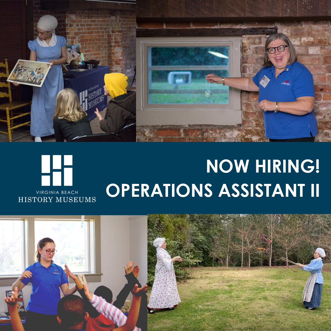 Interested in giving historical tours, doing historical research, helping write programs and providing exceptional guest service? We're hiring! 😀

Visit vamuseums.org/news/job-listi… for more information on how to apply. This position will be employed through Abacus Staffing Services.