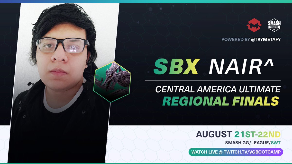SmashWorldTour's tweet photo. From a Space Pirate to the Aegis, you never know what you'll see!

@Nairqing will be competing in the in-person SWT Central America Ultimate Regional Finals this weekend (8/21-22)! 

Saturday: Group Stage
Sunday: Championship Bracket
📺 https://t.co/ojC4lPQmWo

#SWT2021 https://t.co/6lIflbbnqr