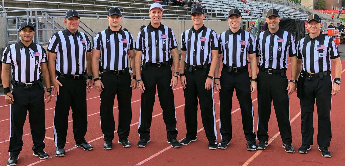 Congratulations to alumnus Gavin Darr (Pictured; center-right), as he was recently hired as an Umpire into Conference USA Football! #MachineMade