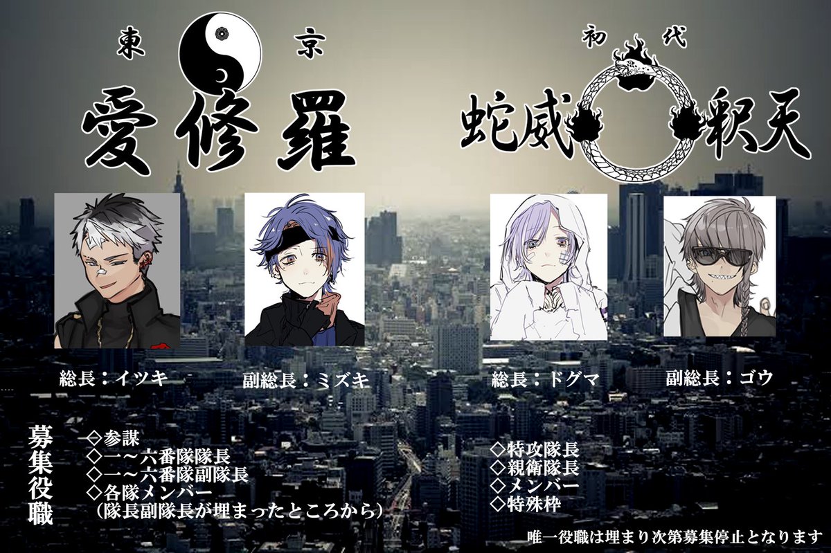 飴宮𝟠𝟞 ゙ على تويتر 0286暴走族創作 飴宮86 ぜろつーさん Zero San の共同創作についてまとめました 世界観 設定 飴宮 特攻服デザイン ぜろつー 隊を構成する主要キャラを募集したいと思っております 条件 方法についてはリプライに繋いでいき 飴宮𝟠𝟞 ゙ على تويتر 0286暴走族創作 飴宮86 ぜろつーさん Zero San の共同創作についてまとめました 世界観 設定 飴宮 特攻服デザイン ぜろつー 隊を構成する主要キャラを募集したいと思っております 条件 方法についてはリプライに繋いでいき