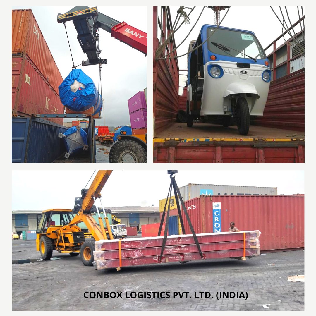CONBOXLogistics's tweet photo. SOME OF OUR RECENTLY EXECUTED EXPORT PROJECTS:

1). Mahindra Treo e-rickshaws to Taiwan.
2). Aluminium Tanks &amp; other equipment to Phillipines.
3). Road weighbridge &amp; other equipment to Liberia.
….. 

 #Shipping #Exports #Projects #India #Supplychain #CONBOXLogistics #CONBOX https://t.co/EUspqOutm2