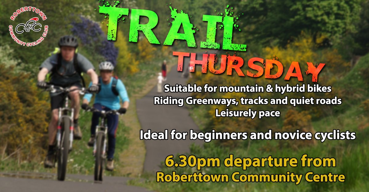 #TrailThursday 19th Aug 
The route for this week is Bradley Woods by way of Woodhouse Lane &amp; the Scout Camp. A leisurely ride on quiet roads with some tracks and woodland paths suitable for mountain bikes or hybrid bikes with suitable tyres. Full details facebook.com/roberttownccc