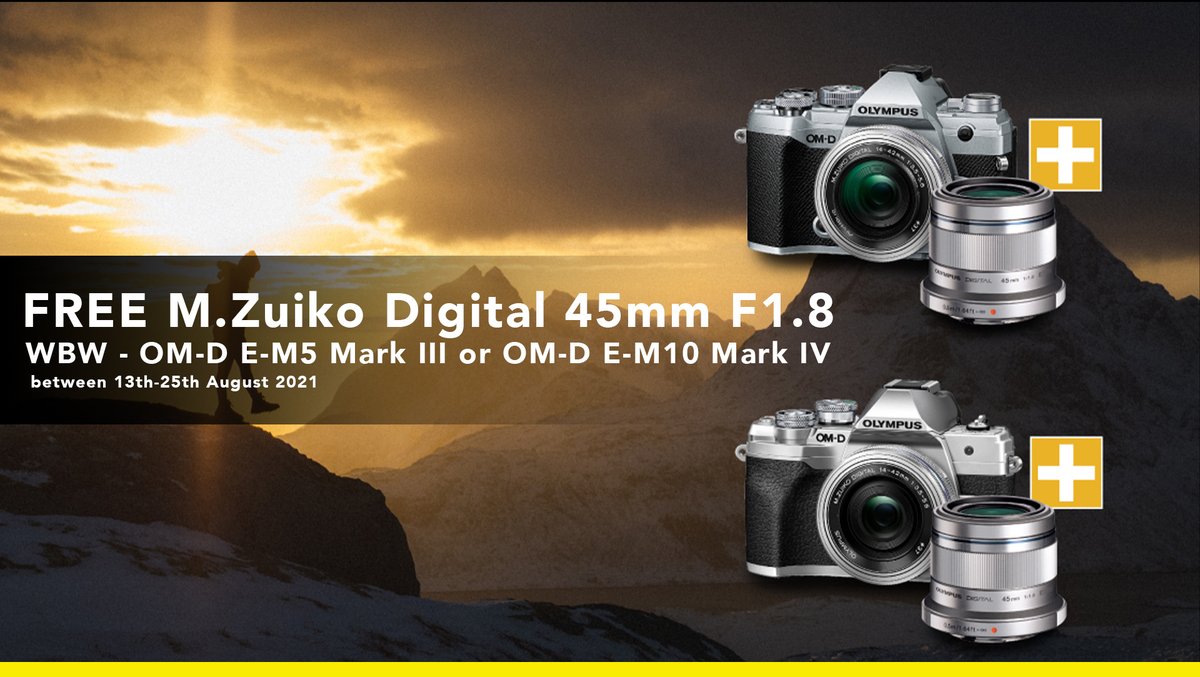 FREE M.Zuiko Digital 45mm F1.8 
Find out more : cambrianphoto.co.uk/collections/fr…