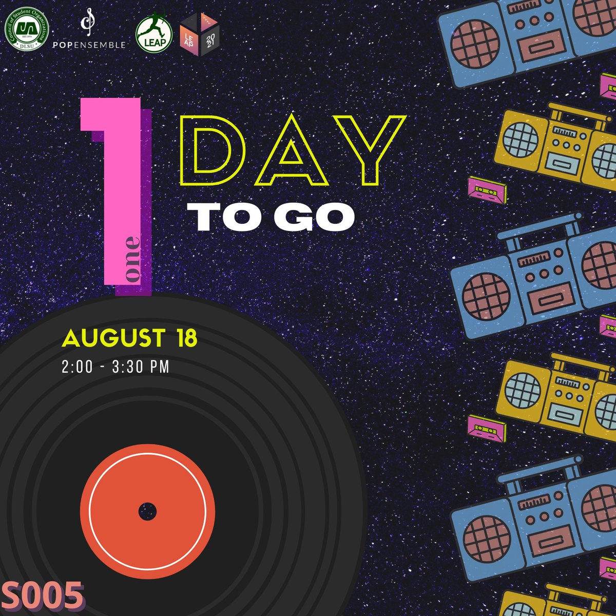 PopEnsembleDLSU's tweet photo. [D-1] I know it’s TIME to raise the hands that draw the line!

Explore more and register on this website: https://t.co/T2AMGVjMjW, 

Should you have any concerns, kindly send us a message.

Class Ref. No.: S005
#LEAP2021
#LEAPscape
#LeapingThroughTime https://t.co/eeBsxSJrfh