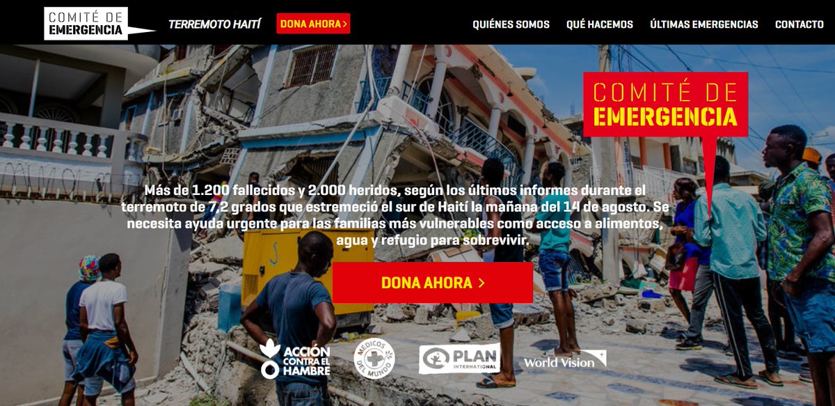 🔴El terremoto de #Haiti deja ya 1.200 fallecidos y 2.000 heridos. 

Se necesita ayuda urgente para las familias más vulnerables.

PRISA colabora con el Comité de Emergencia. Tú también puedes hacerlo 👇

comiteemergencia.org
