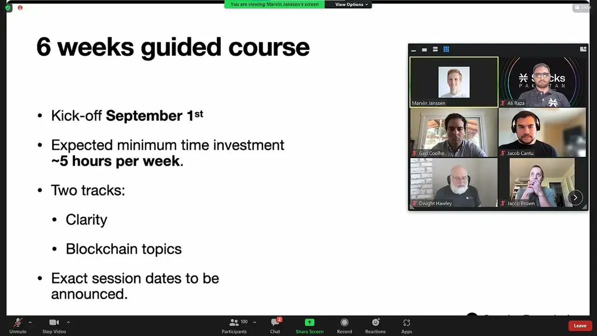 StacksPakistan's tweet photo. #StackPakistan is excited for the Clarity Universe to begin!
This 6 weeks guided course will focus on specific topics like Clarity and Blockchain, NFTs, Atomic Swaps, Proof of Transfer (POX) innovation, etc.
#StacksPakistan #OwnYourInternet https://t.co/64TrRAafJ2