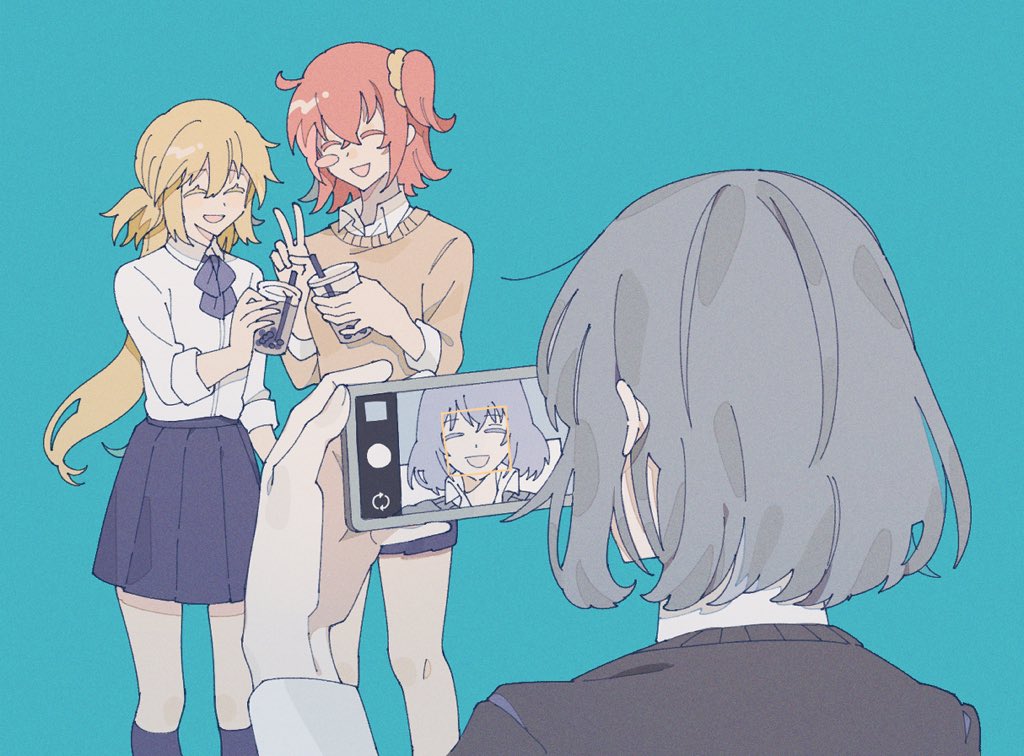 fujimaru ritsuka (female) multiple girls 3girls blonde hair skirt closed eyes orange hair long hair  illustration images